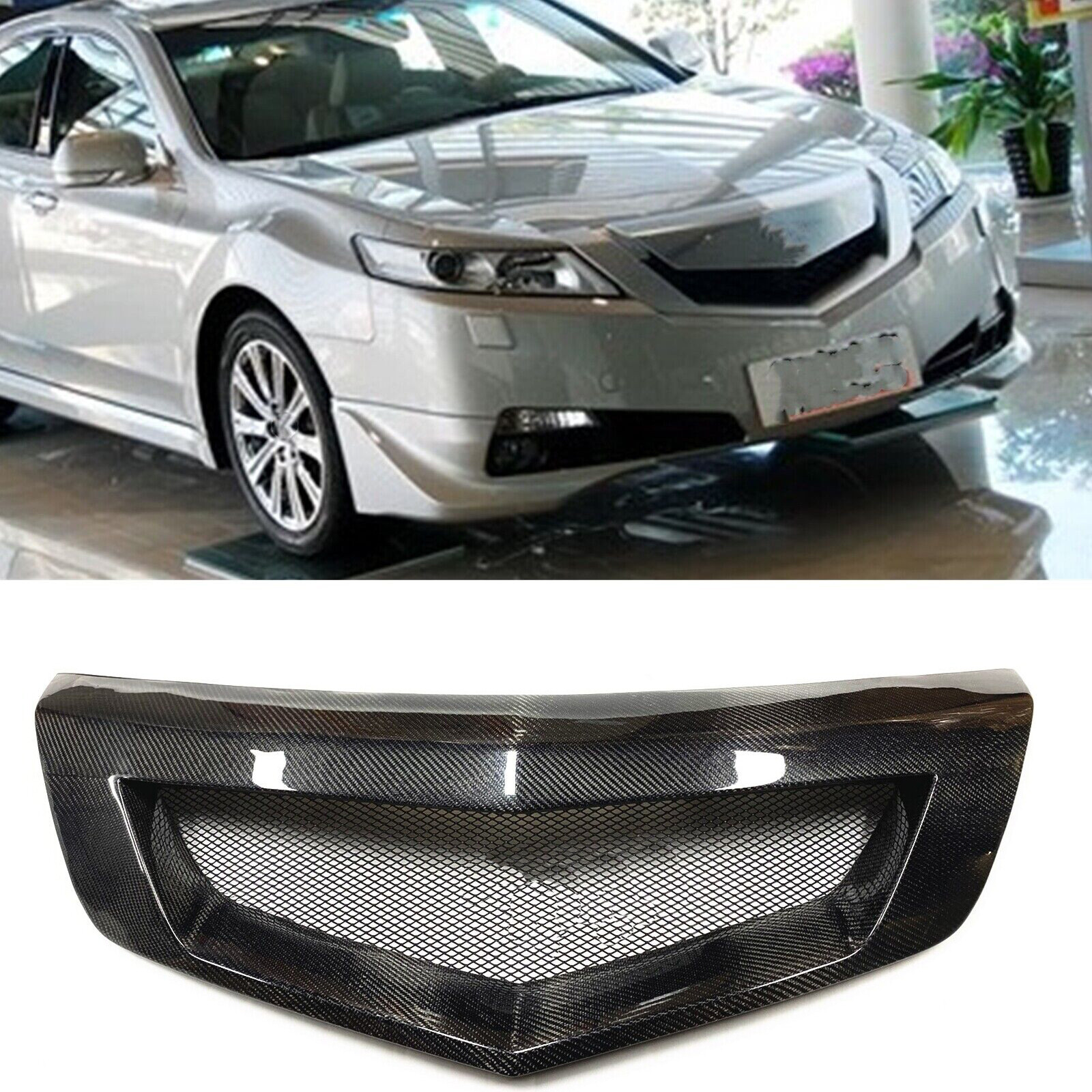 Real Carbon Fiber Front Bumper Grill Grille Mesh For Acura TL 2009-2011 Sedan